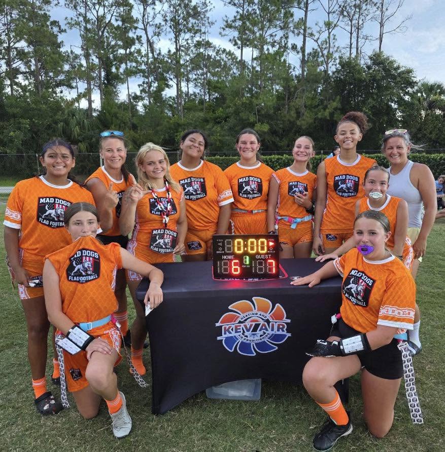 Mad Dogs girls flag football team